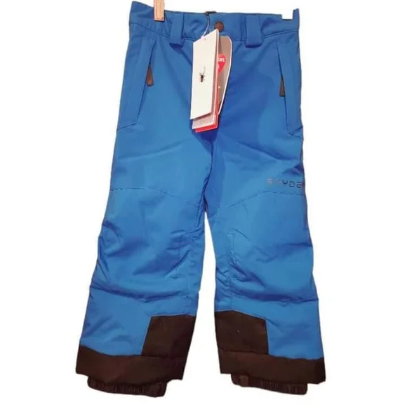 Spyder Ski Sled Snowboard NWT New Boys Snow Pants 5 Blue Black Spider Waterproof - Picture 1 of 3